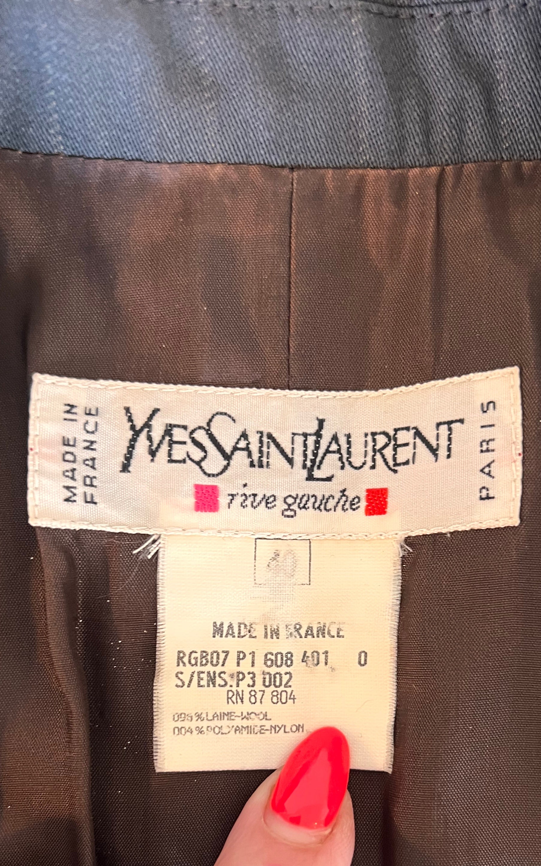 Vintage Yves Saint Laurent Rive Gauche Pinstripe Wool Blazer