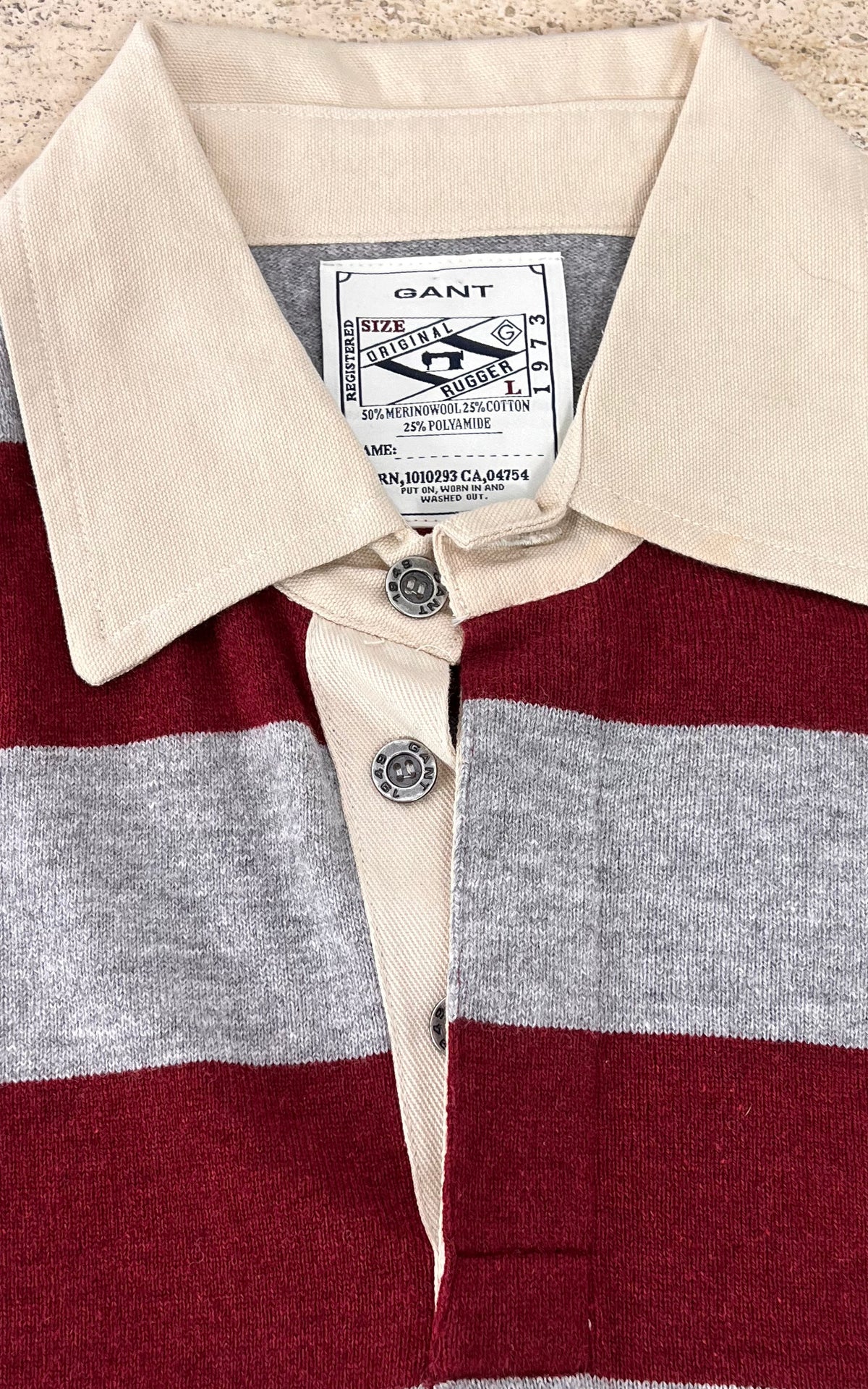 Vintage MENS GANT Rugger Striped Wool Rugby Sweater