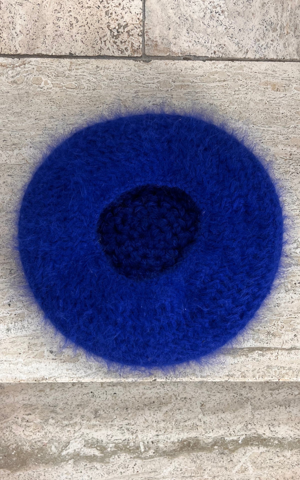 Vintage Cobalt Blue Angora-Blend Beret