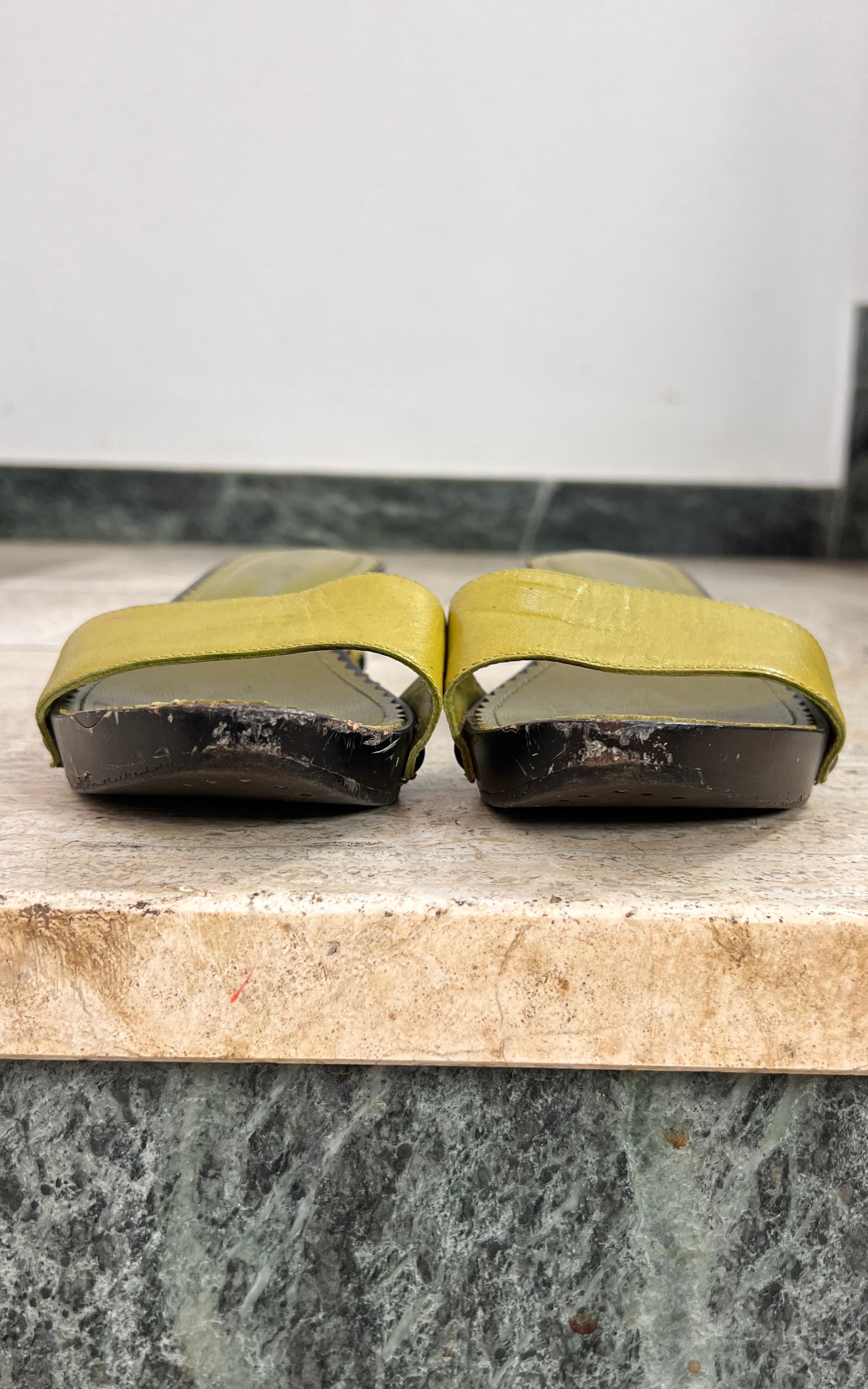Vintage Yves Saint Laurent Rive Gauche Studded Leather Mules 37