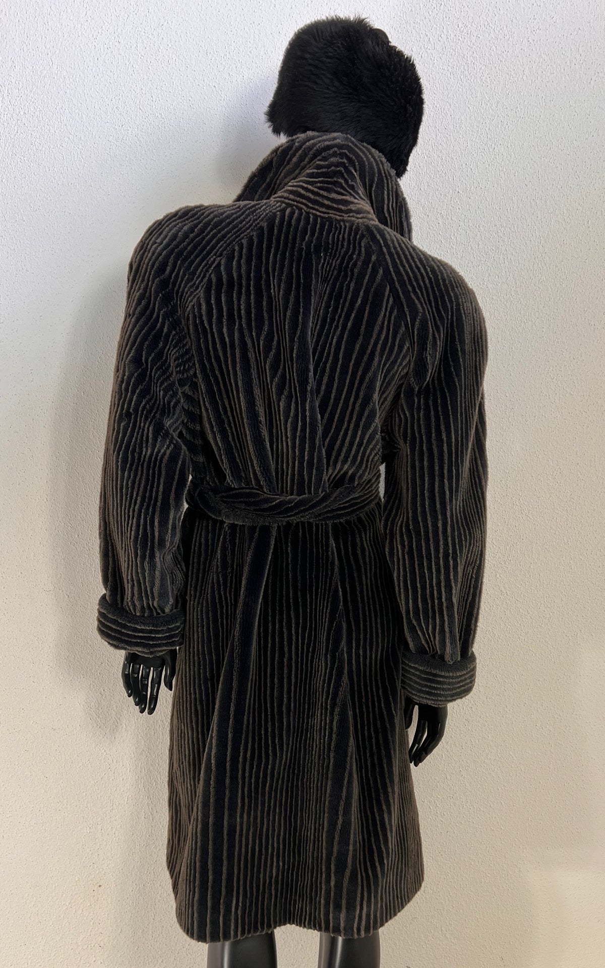 Vintage Michel Alexis Paris Ribbed Faux Fur Coat