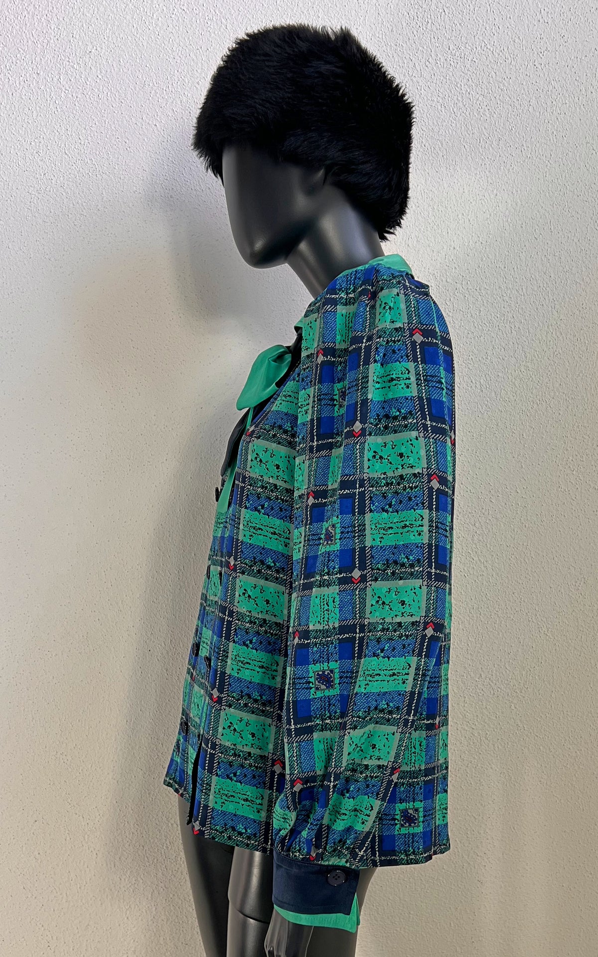 Vintage 1980s Werner Graumann Silk Blouse with Bow Collar