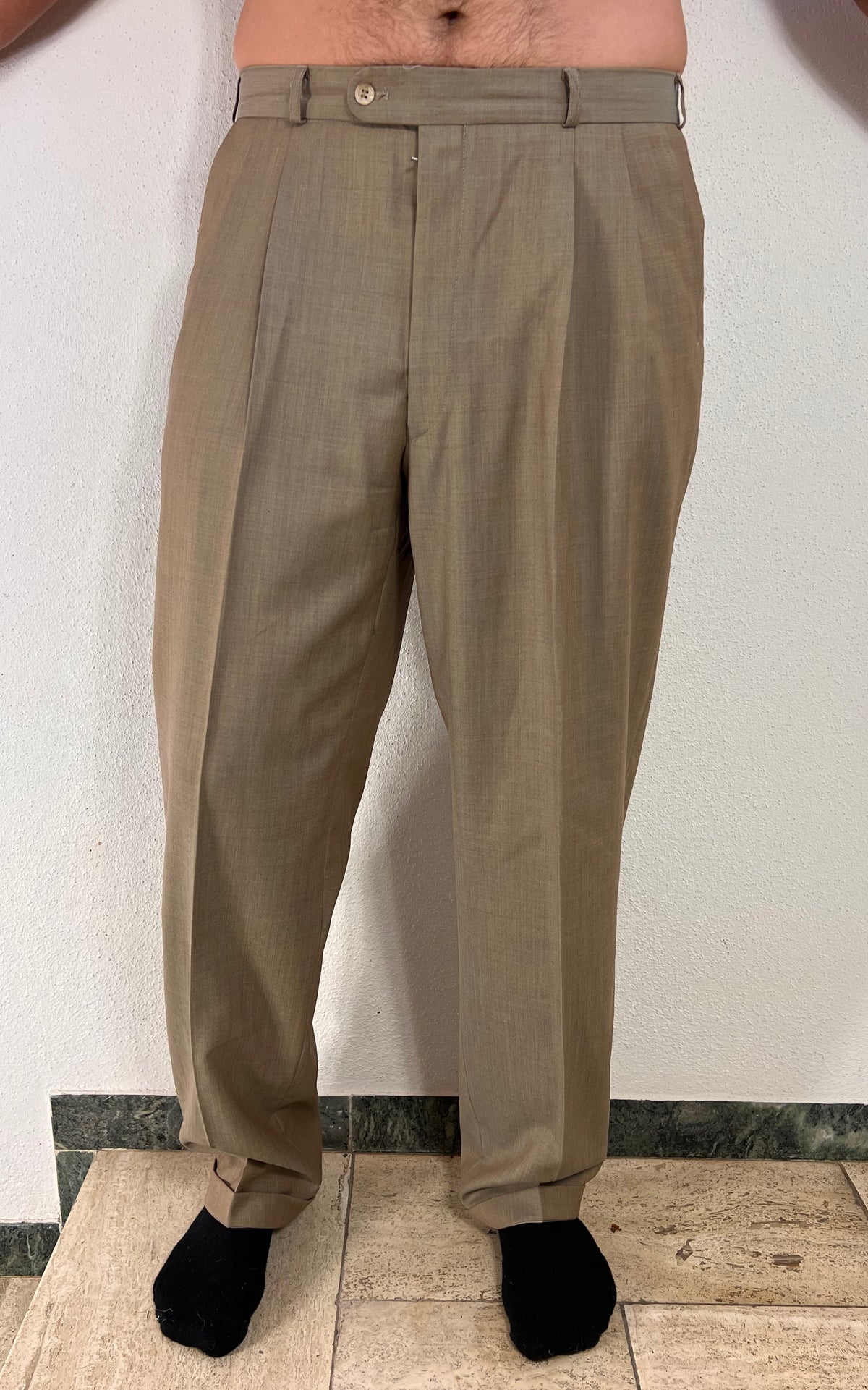 Vintage MENS Wool Pleated Trousers