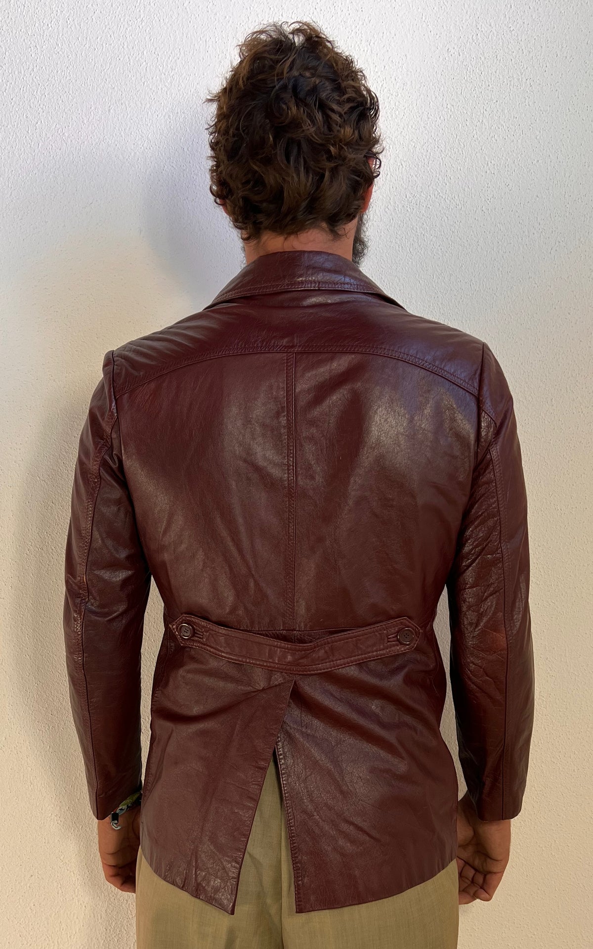 Vintage MENS 70s Burgundy Leather Jacket