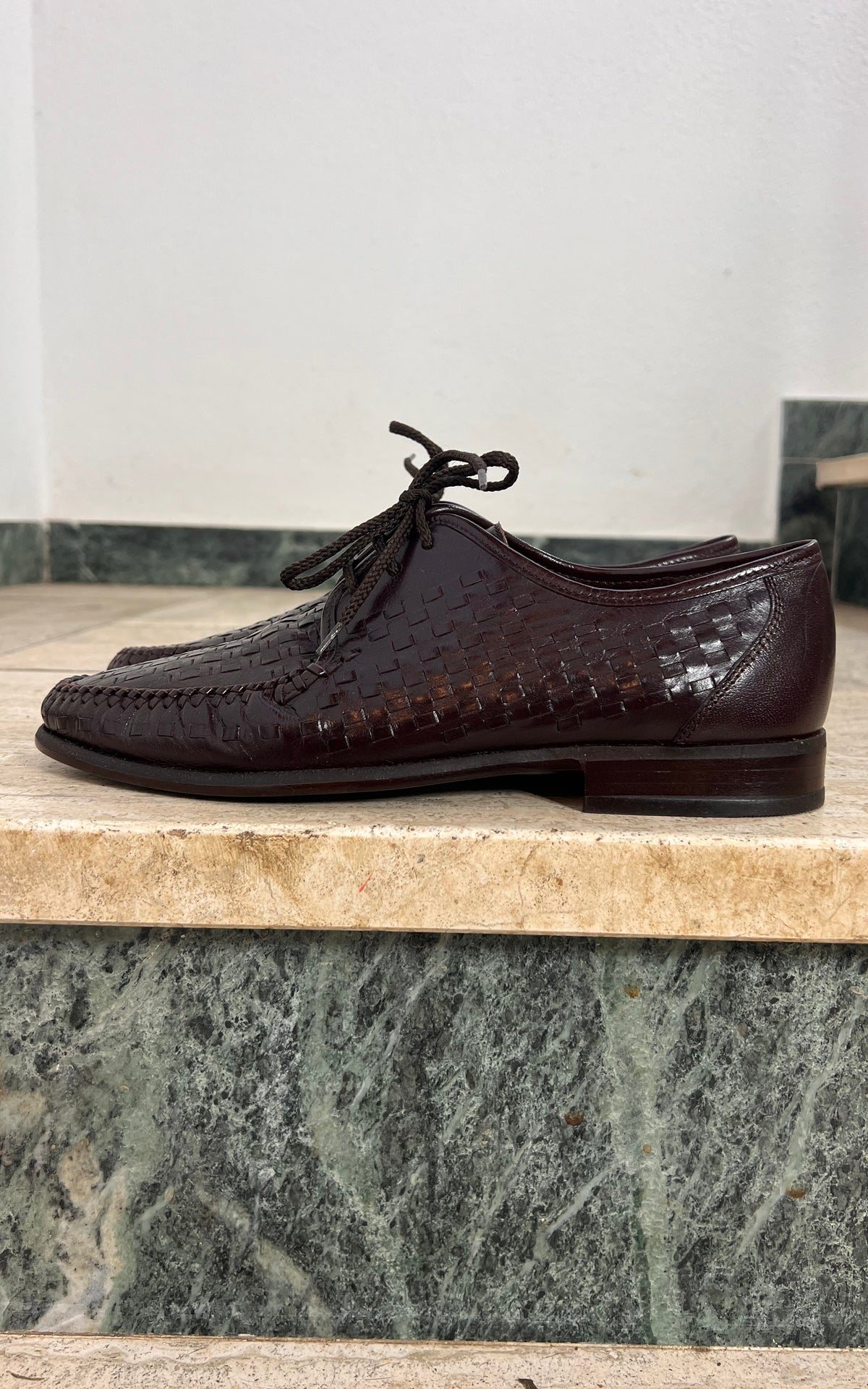 Vintage MENS Sioux Woven Leather Lace-Up Shoes