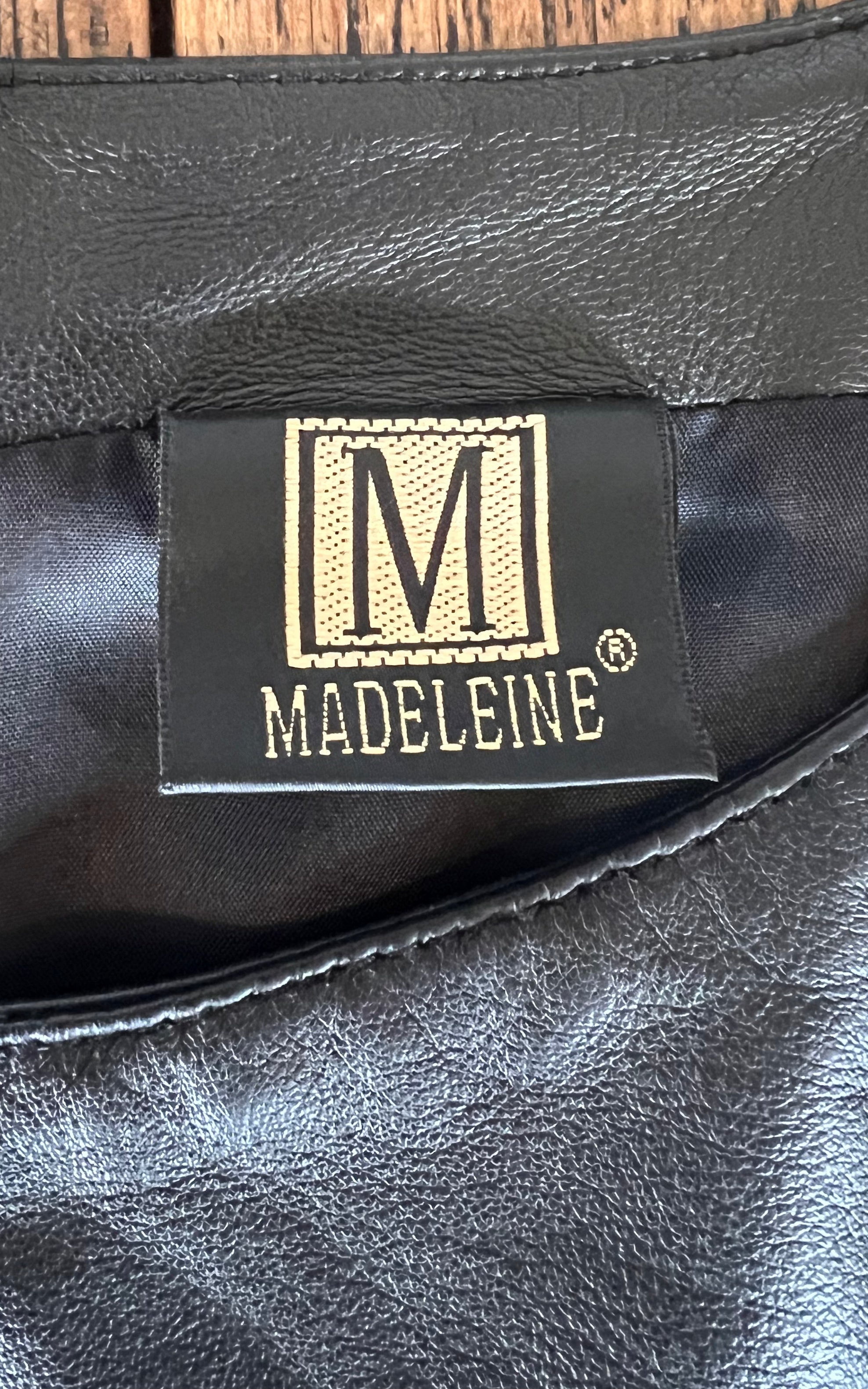 Abito vintage in pelle Madeleine anni '90