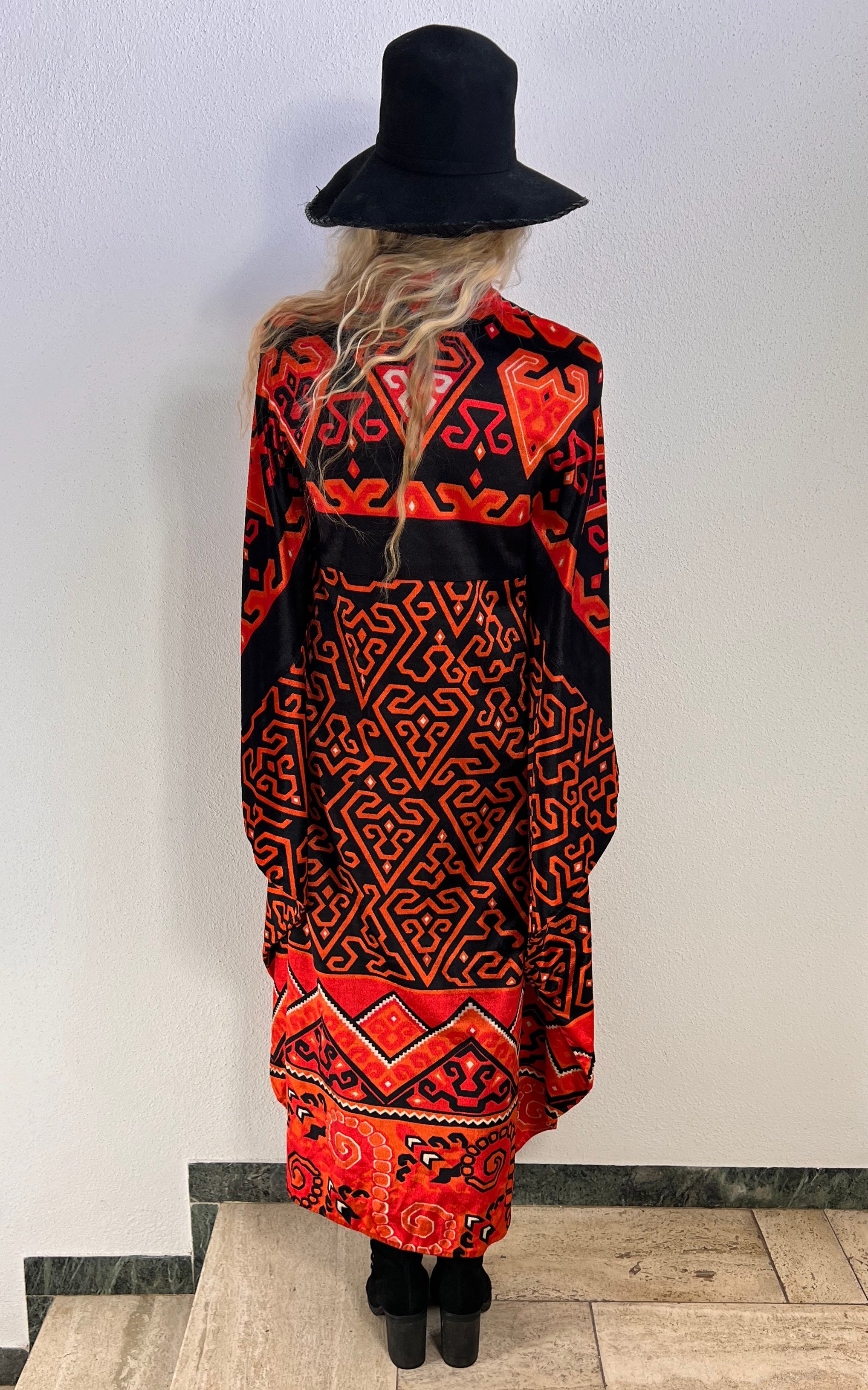 Vintage 60s Velvet Caftan Dress